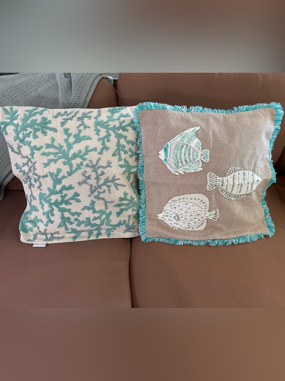 New Coastal Decorative Throw Pillow Covers w/ 20x20 pillows